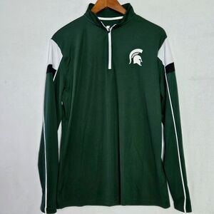 MSU men’s Colosseum quarter zip, Spartan status, Size Medium Pullover